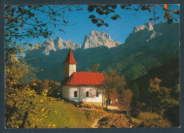 Malerisches Tirolerland Antonius-Kapelle mit Wilden Kaiser